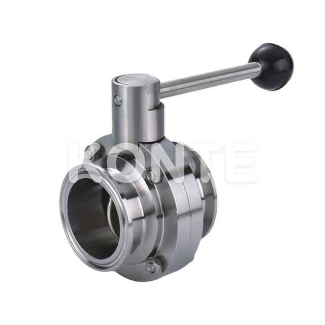  Ручная тройная санитарная бабочка клапана