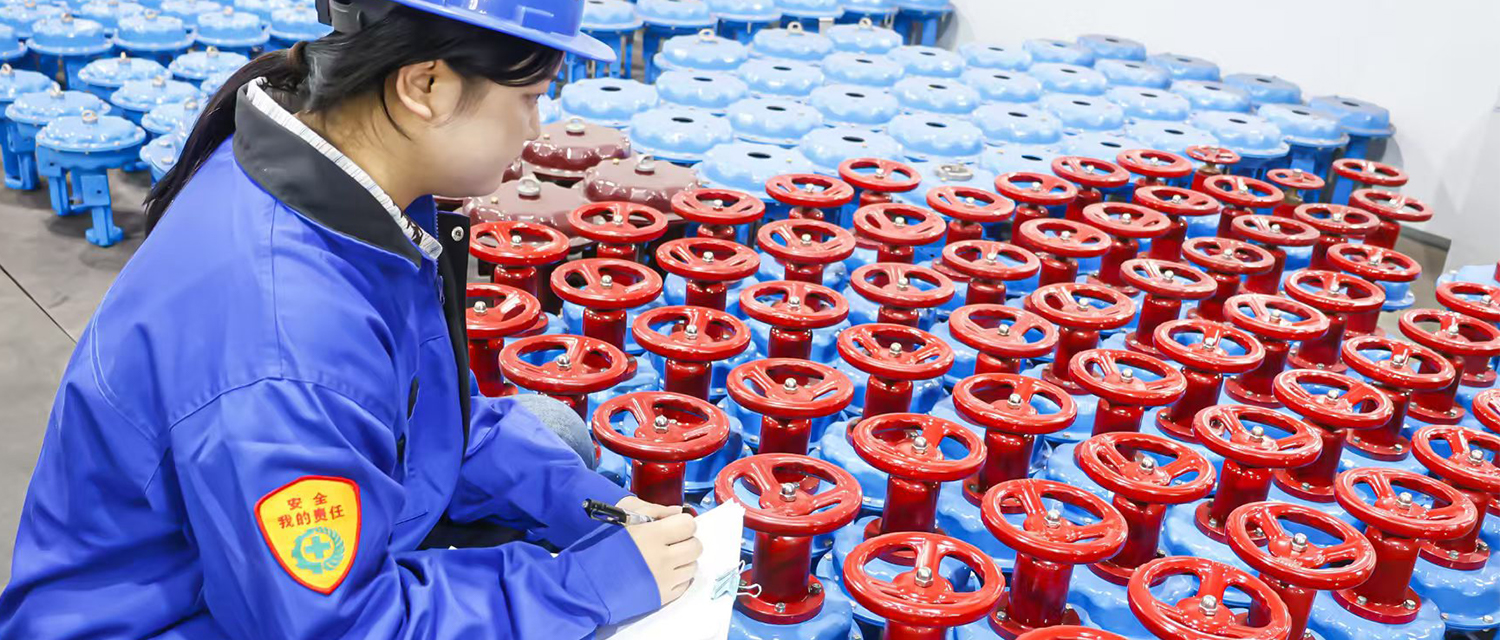 Quality inspection of industrial red gate valves