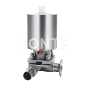 Пневматический трехсторонний диафрагмерный клапан Т-типа из нержавеющей стали.