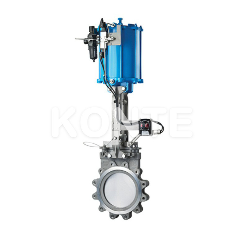 Клапан пневматического ножа с приводом цилиндра